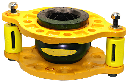 لرزه گیر لاستیکی مارک زرد 12 اینچ مهاردار فلنج PN10