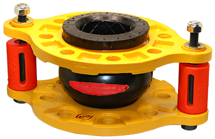 لرزه گیر لاستیکی مارک قرمز 4 اینچ مهاردار فلنج حد PN10