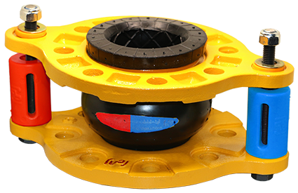 لرزه گیر لاستیکی دومارکه 4 اینچ مهاردار فلنج CL150