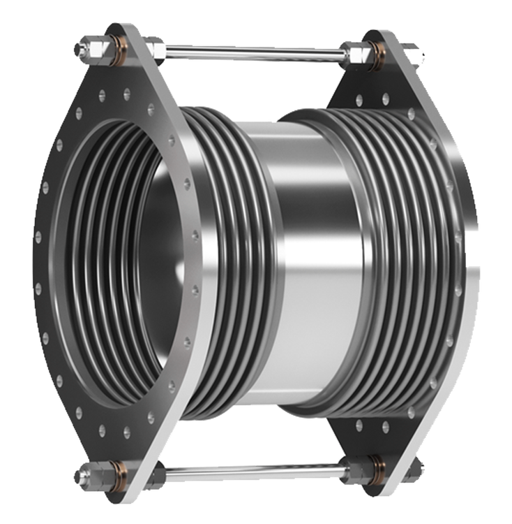 لرزه گیر آکاردئونی با قطر نامی 12 اینچ فلنج دار مهاردار CL150